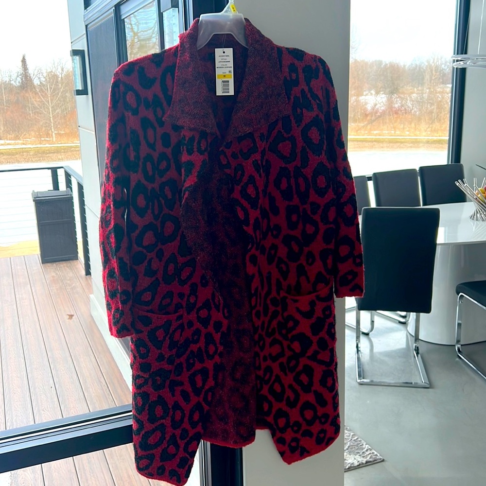 Leopard print long cardigan/ duster
